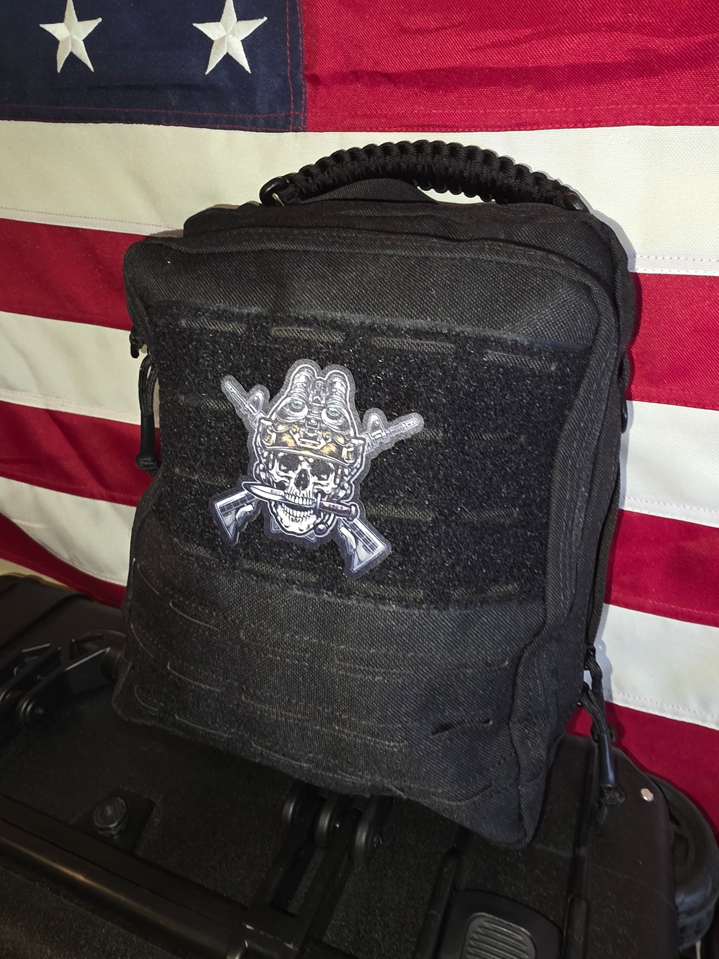 Tactical Skull Velcro Patch – Military & Law Enforcement Morale Patch for Backpacks, Rifle Cases, and Gear 3x3