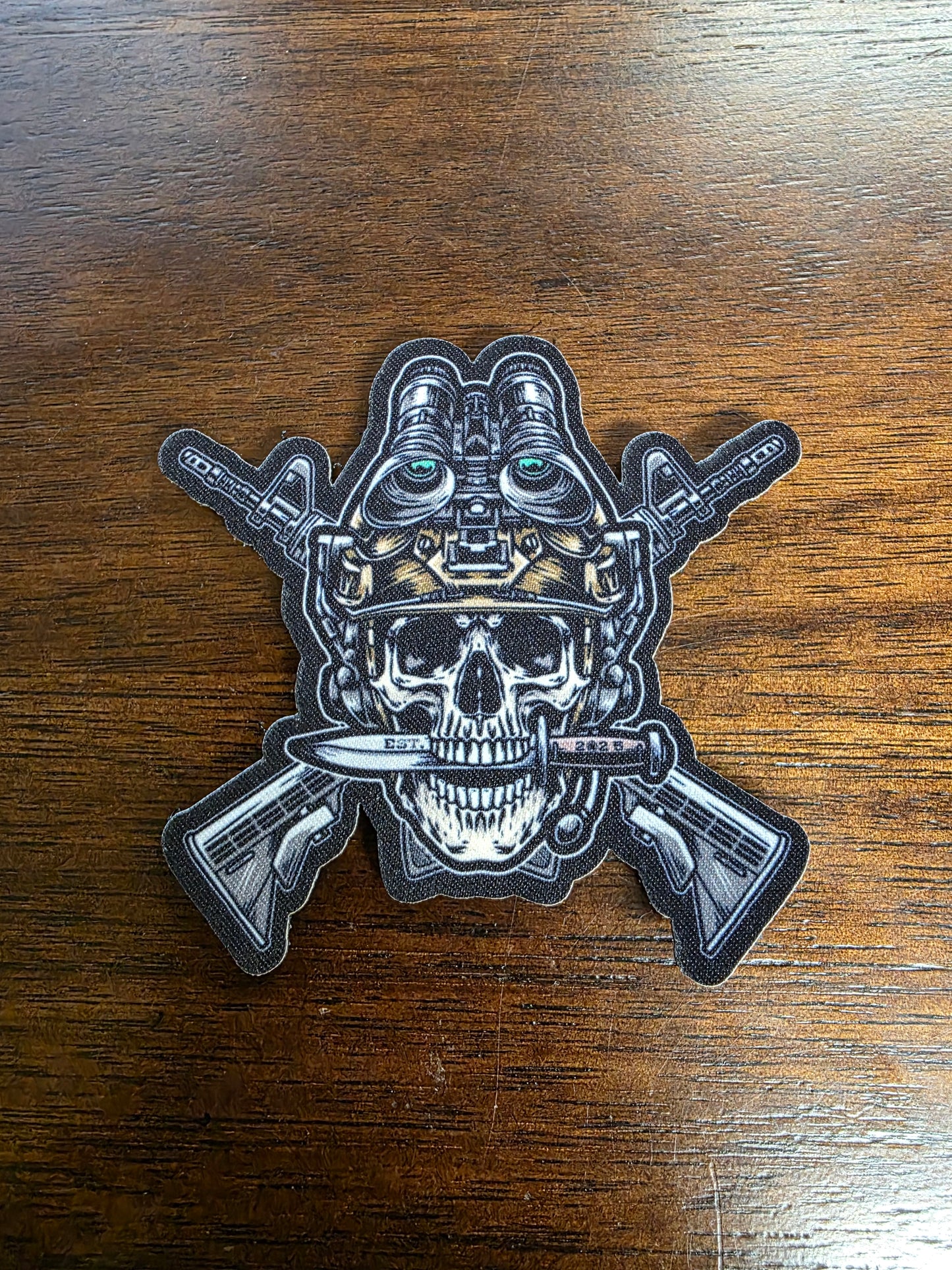 Tactical Skull Velcro Patch – Military & Law Enforcement Morale Patch for Backpacks, Rifle Cases, and Gear 3x3