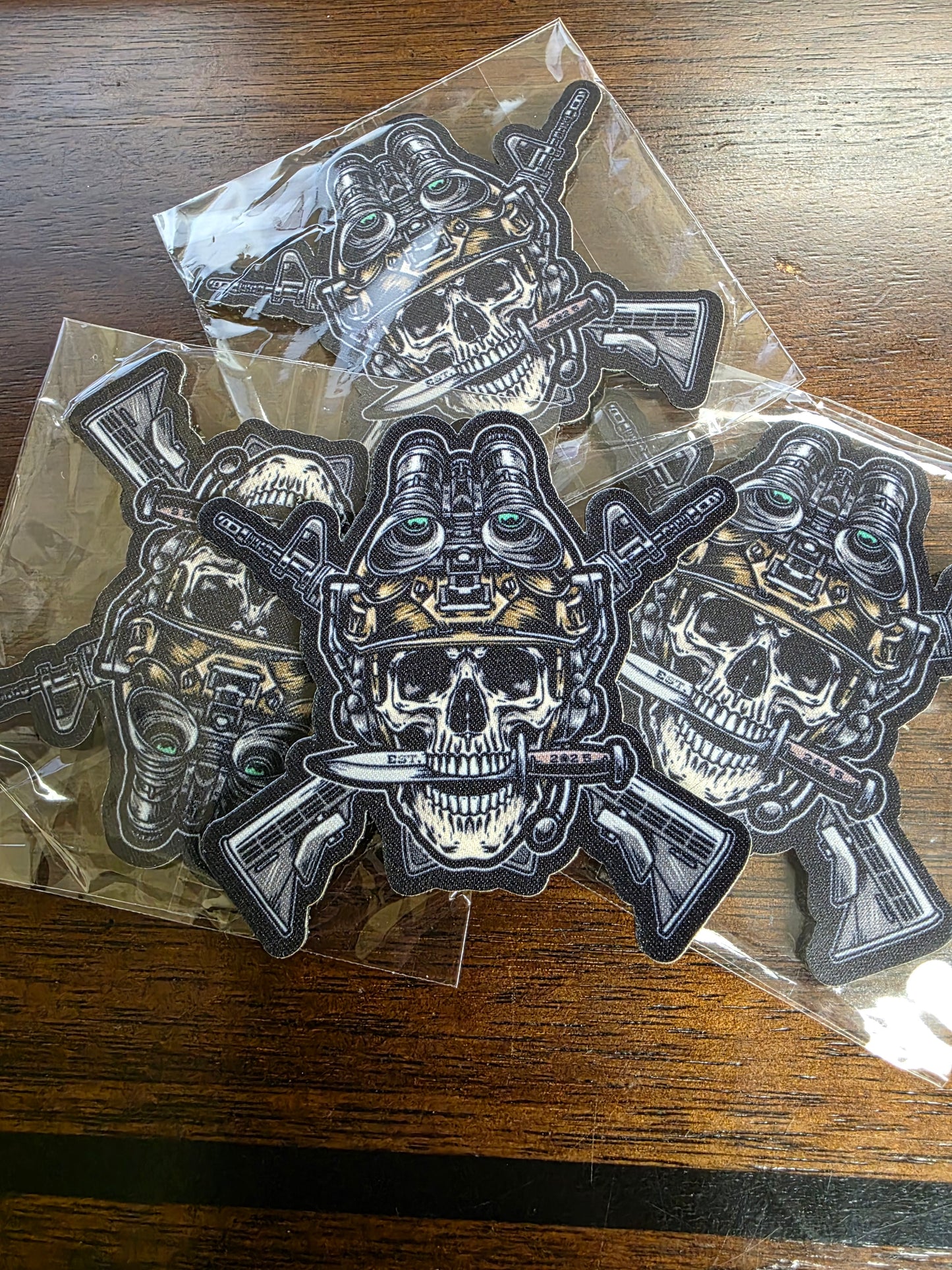 Tactical Skull Velcro Patch – Military & Law Enforcement Morale Patch for Backpacks, Rifle Cases, and Gear 3x3