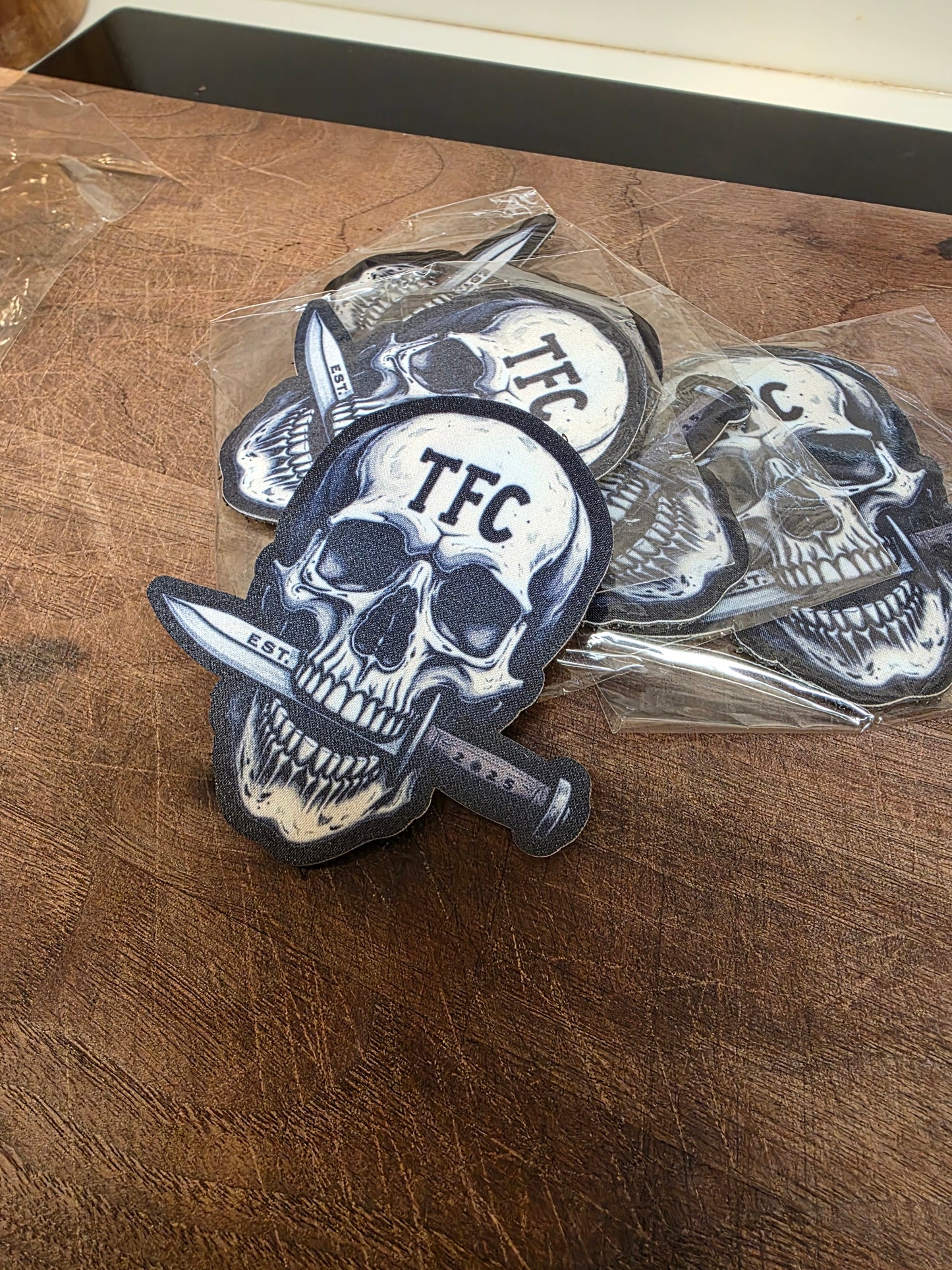Tactical PVC Patch β Skull with Knife | Military & Law Enforcement Morale Patch