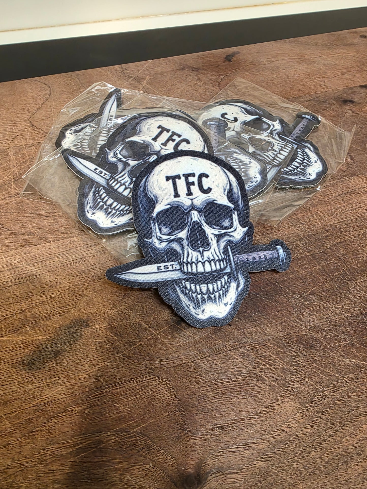 Tactical PVC Patch β Skull with Knife | Military & Law Enforcement Morale Patch