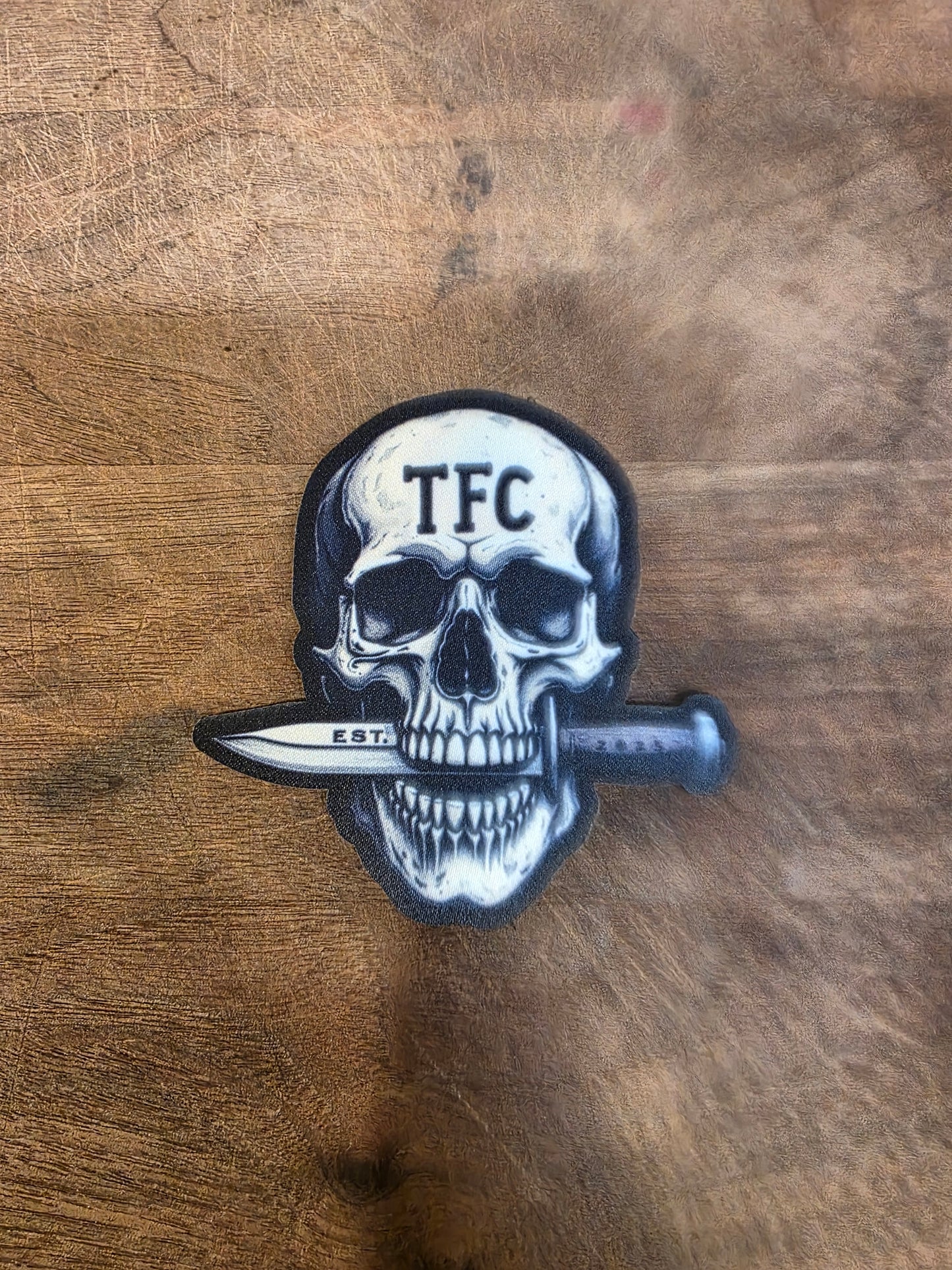 Tactical PVC Patch β Skull with Knife | Military & Law Enforcement Morale Patch
