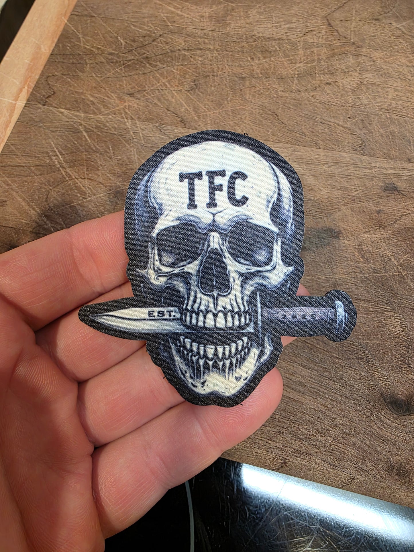 Tactical PVC Patch β Skull with Knife | Military & Law Enforcement Morale Patch