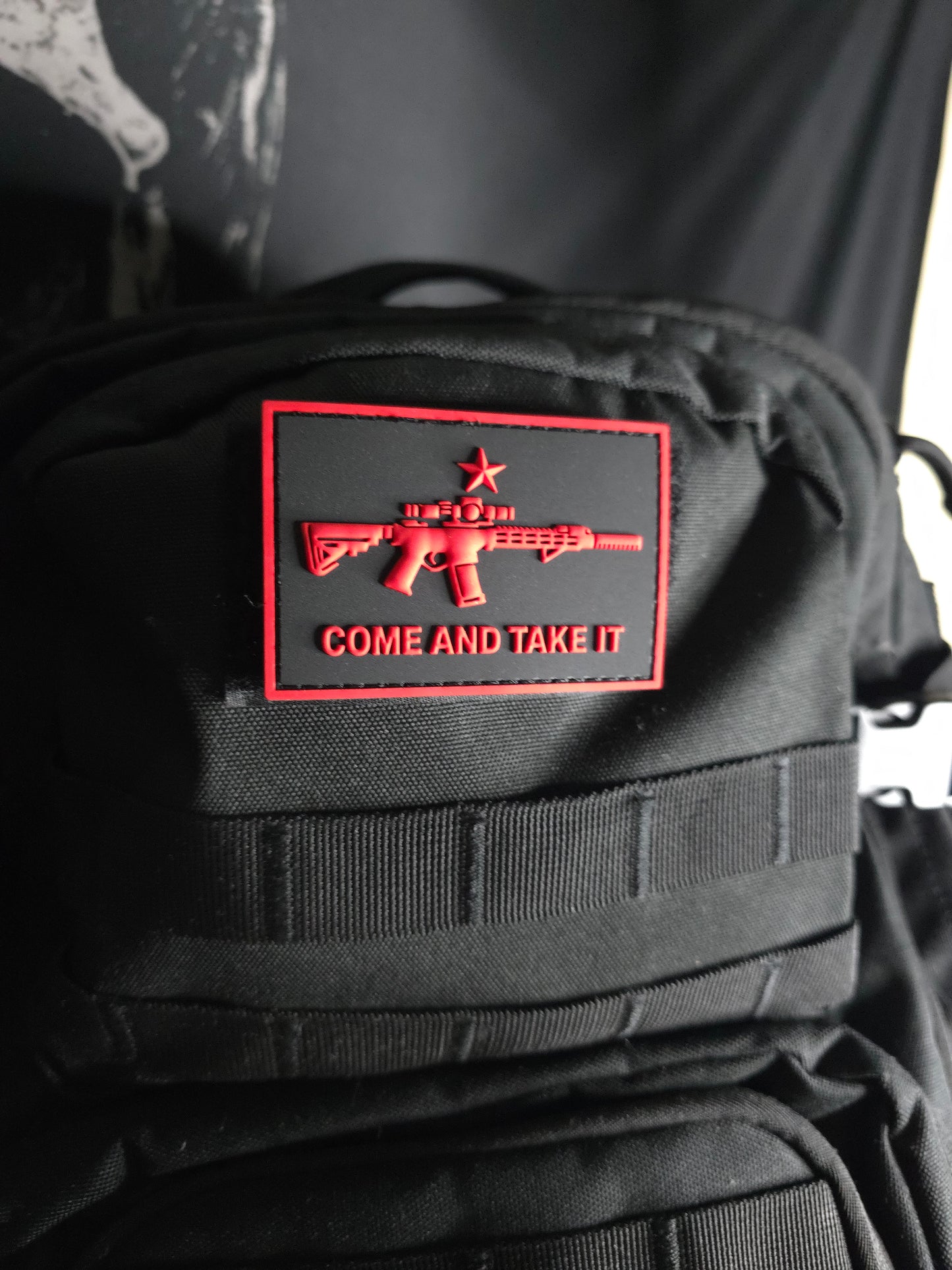 Come and Take It PVC Tactical Morale Patch – Black and White Rifle Gear Patch