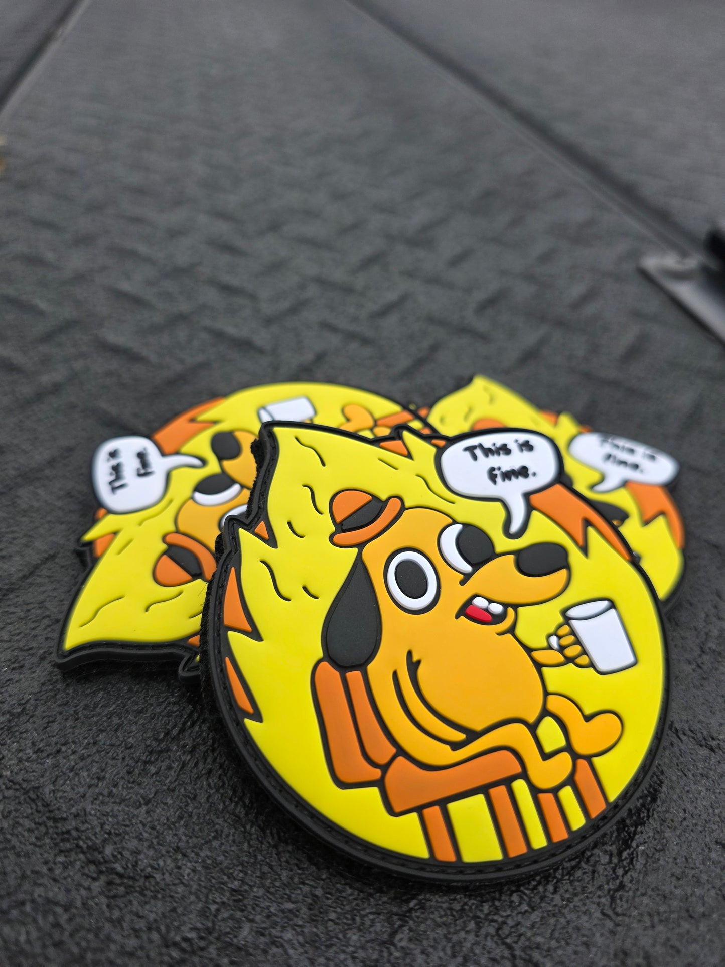 “This is Fine” PVC Morale Patch – Tactical Humor for Chaos Operators