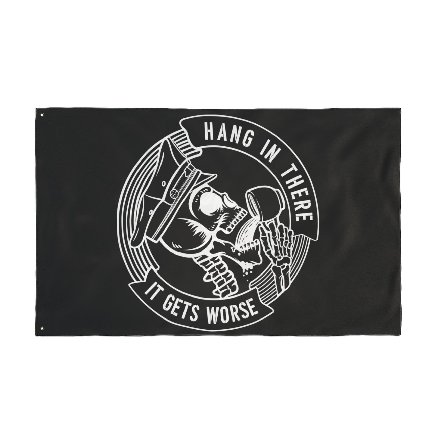 Police Flag — "Hang in There, It Gets Worse" Double-Sided Station Decor