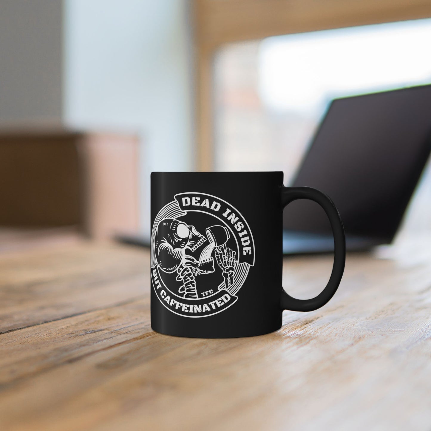 Dead Inside But Caffeinated Coffee Mug — Funny Skeleton Coffee Mug (11oz & 15oz)