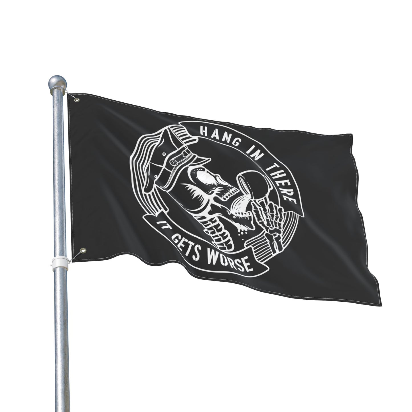 Police Flag — "Hang in There, It Gets Worse" Double-Sided Station Decor