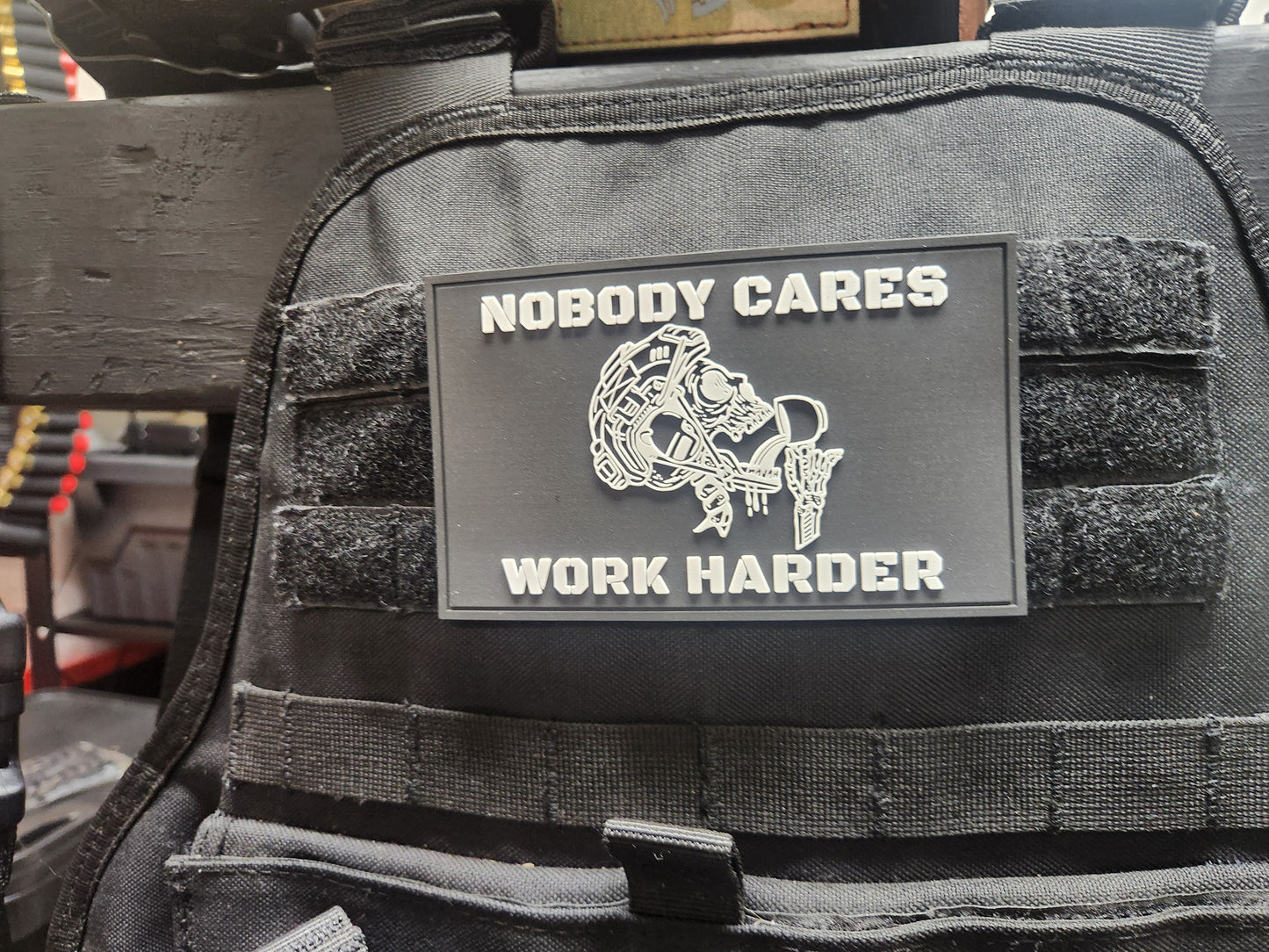 Nobody Cares, Work Harder! 3X2 or 3X5 Velcro Patch