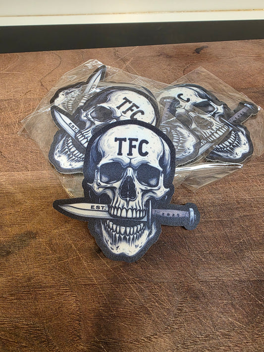 Tactical PVC Patch – Skull with Knife | Military & Law Enforcement Morale Patch