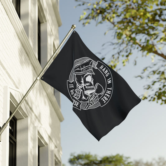 Police Flag — "Hang in There, It Gets Worse" Double-Sided Station Decor