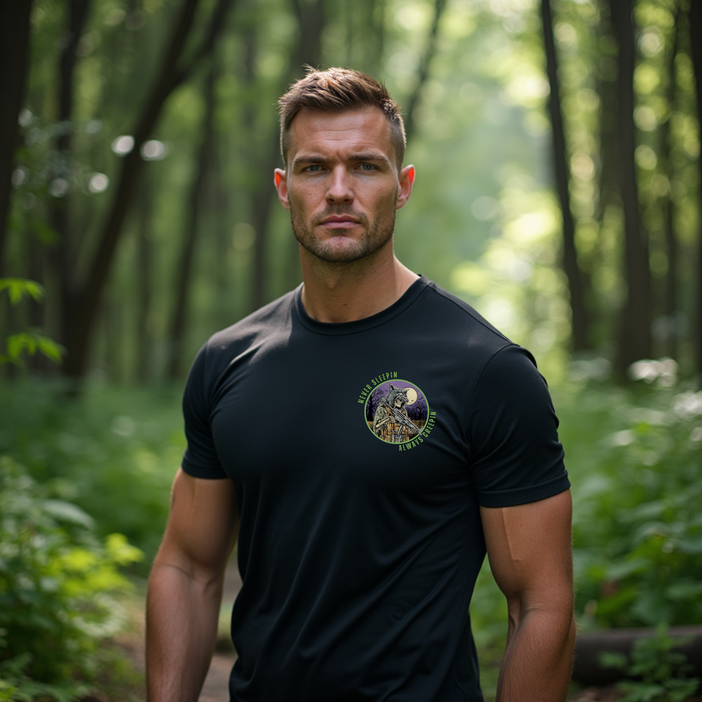 Tactical T-Shirt – Never Sleepin, Always Creepin