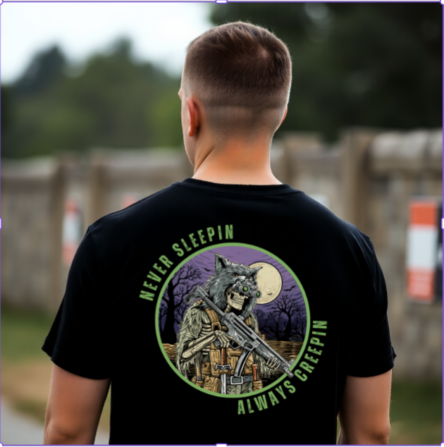 Tactical T-Shirt – Never Sleepin, Always Creepin