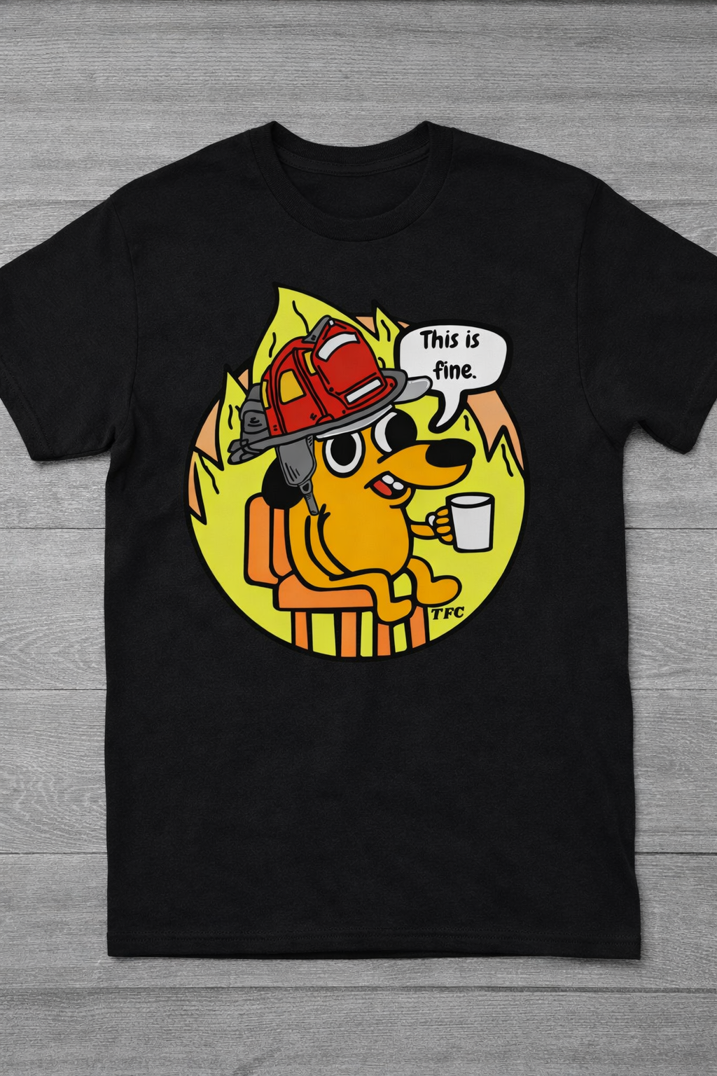 This Is Fine Firefighter Shirt – Funny Firefighter Dog T-Shirt, Firehouse Humor Tee, First Responder Gift, Fire Dept Graphic Shirt