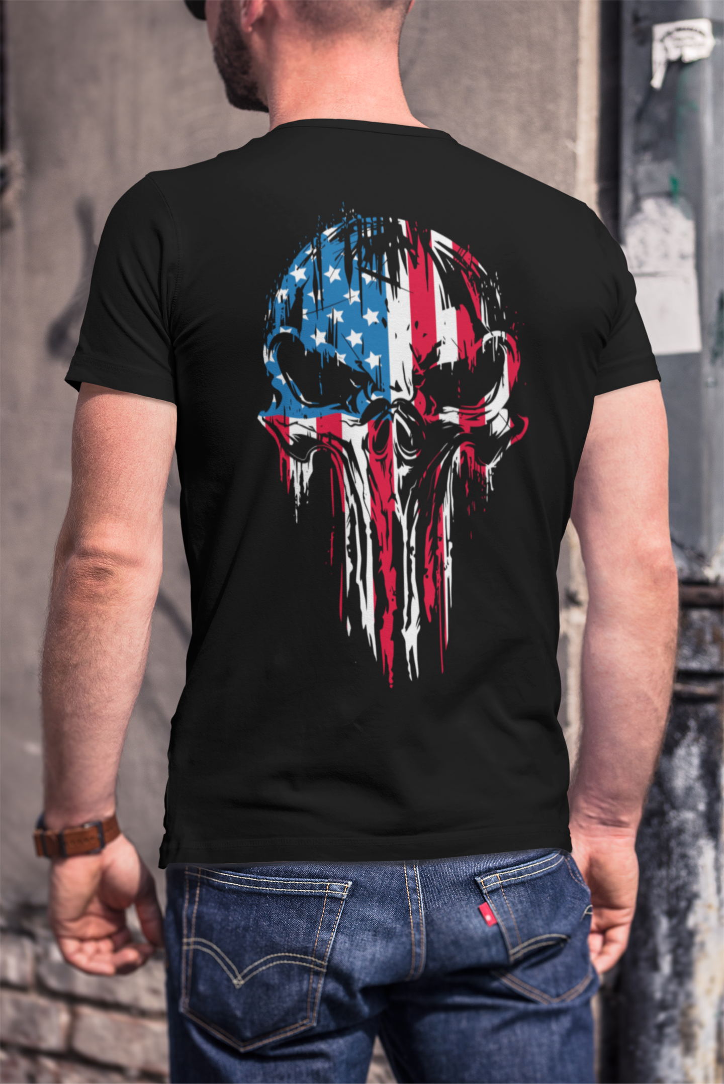 Punisher Skull Flag Tee – Honor, Strength, Patriotism