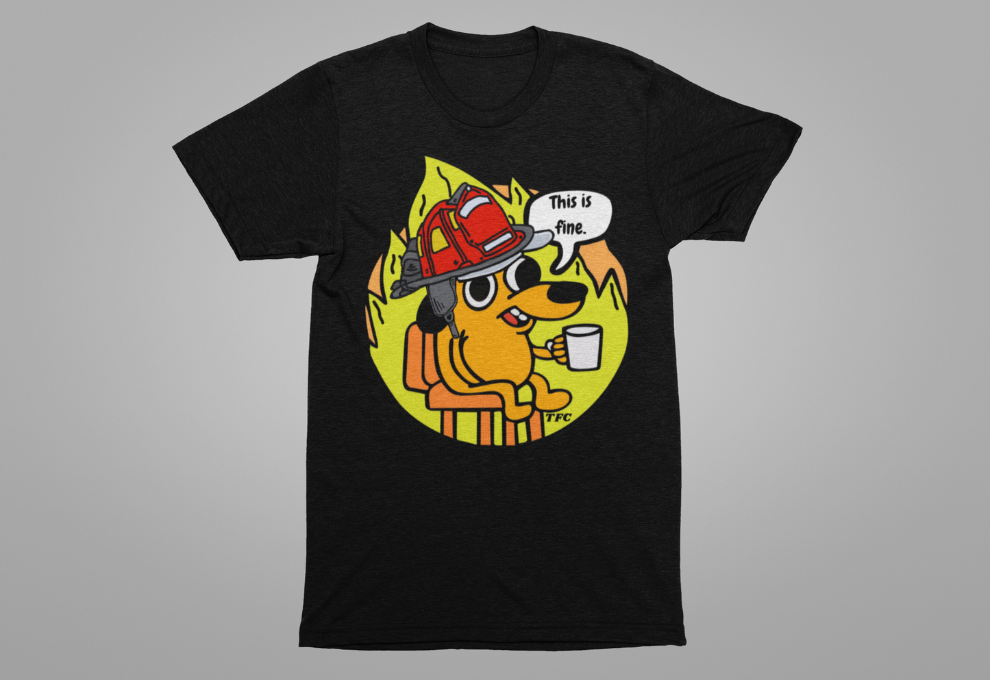This Is Fine Firefighter Shirt – Funny Firefighter Dog T-Shirt, Firehouse Humor Tee, First Responder Gift, Fire Dept Graphic Shirt