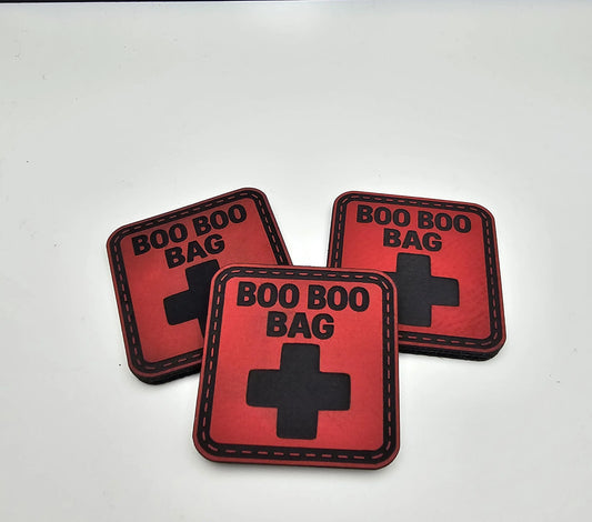 Boo Boo Bag Leather Medic Patch – Tactical Red Cross First Aid Identifier – Hook Backed for Backpacks, Rigs & Trauma Kits