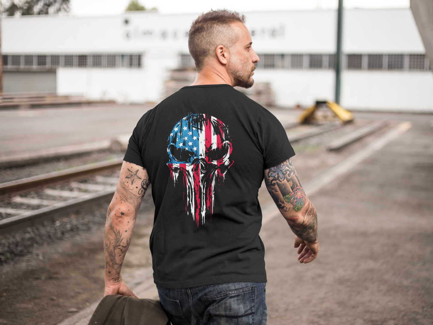 Punisher Skull Flag Tee – Honor, Strength, Patriotism