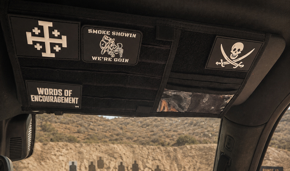 Tactical Sunvisor Organizer, Molle Mounts, ID Holder, 2-Sided