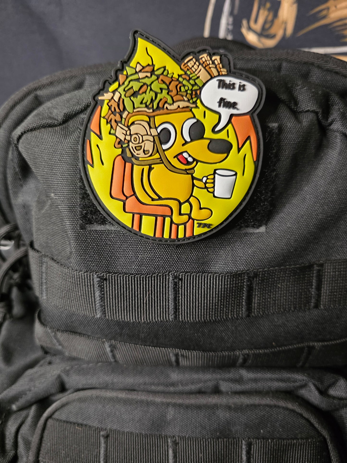 This Is Fine Tactical Patch – Military Meme Morale Patch | Hook & Loop | Funny Soldier Gift | Tactical Gear Humor