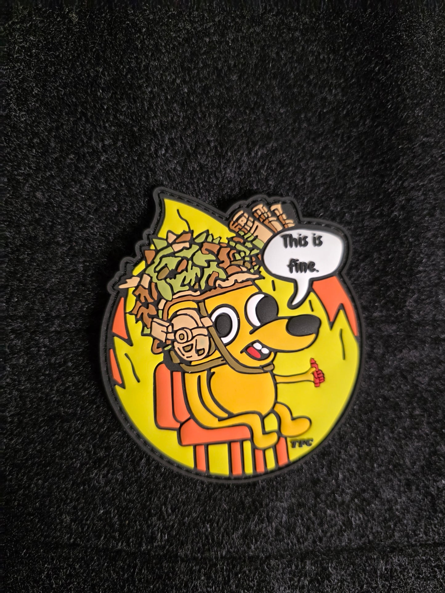 This Is Fine Tactical Patch – Funny Crayon Eater Morale Patch | Hook & Loop | Military Humor Gear Gift