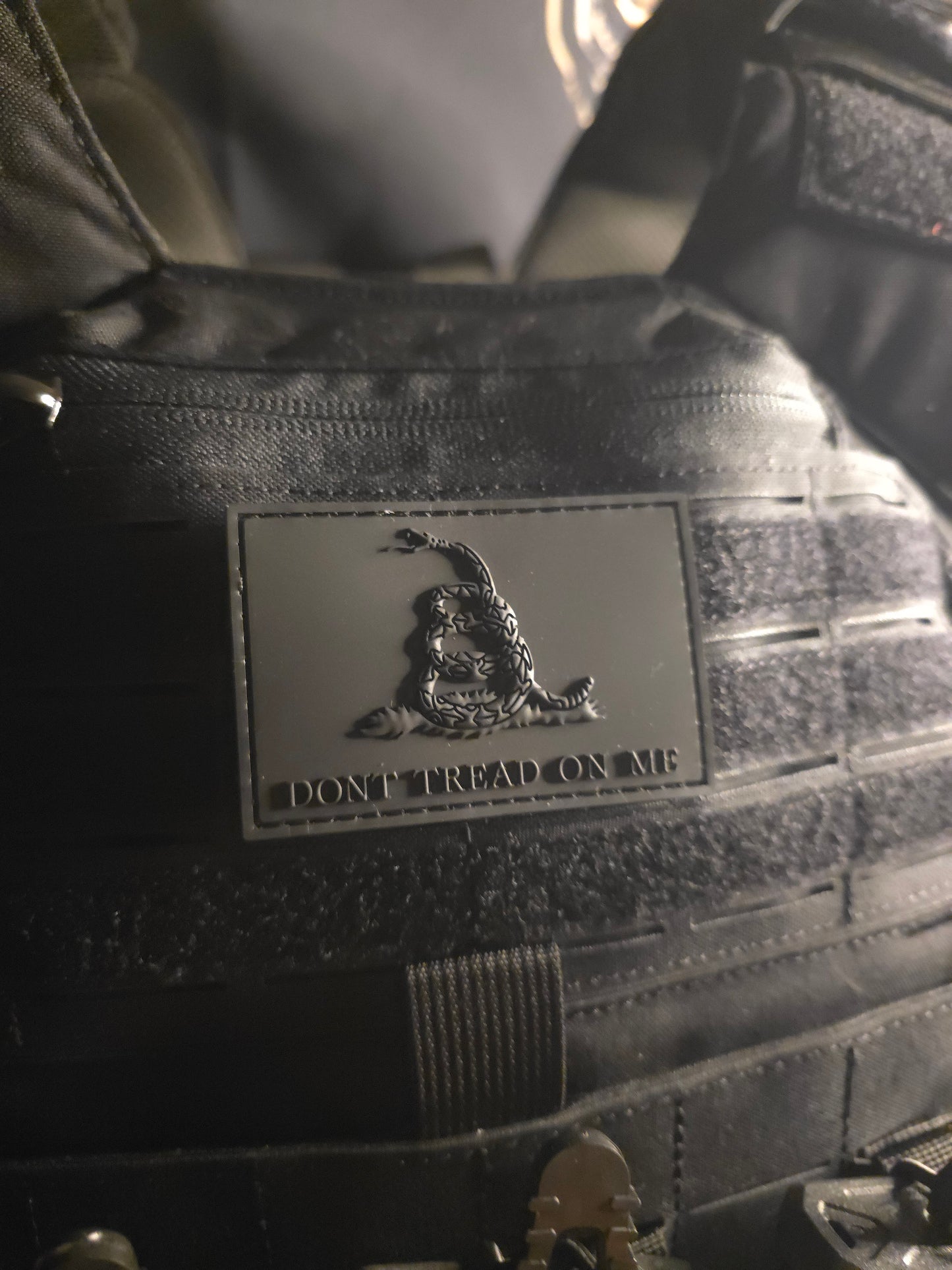 Black Don’t Tread On Me PVC Patch – Tactical Morale Patch for Gear, Range Bags, Vests