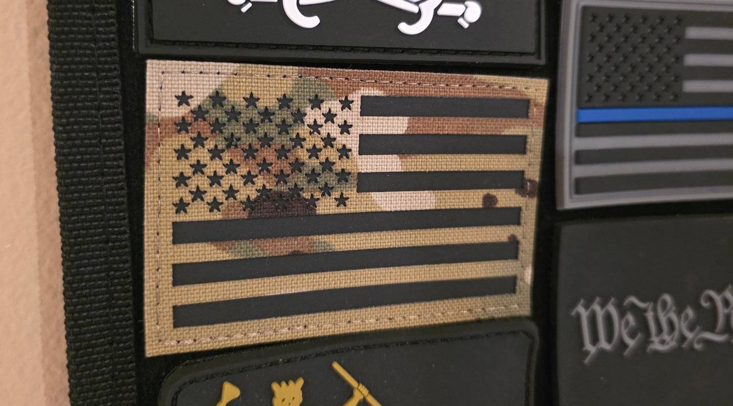 Tactical Camo American Flag Patch – 3x2 Hook & Loop Morale Patch for Backpacks, Gear & Apparel