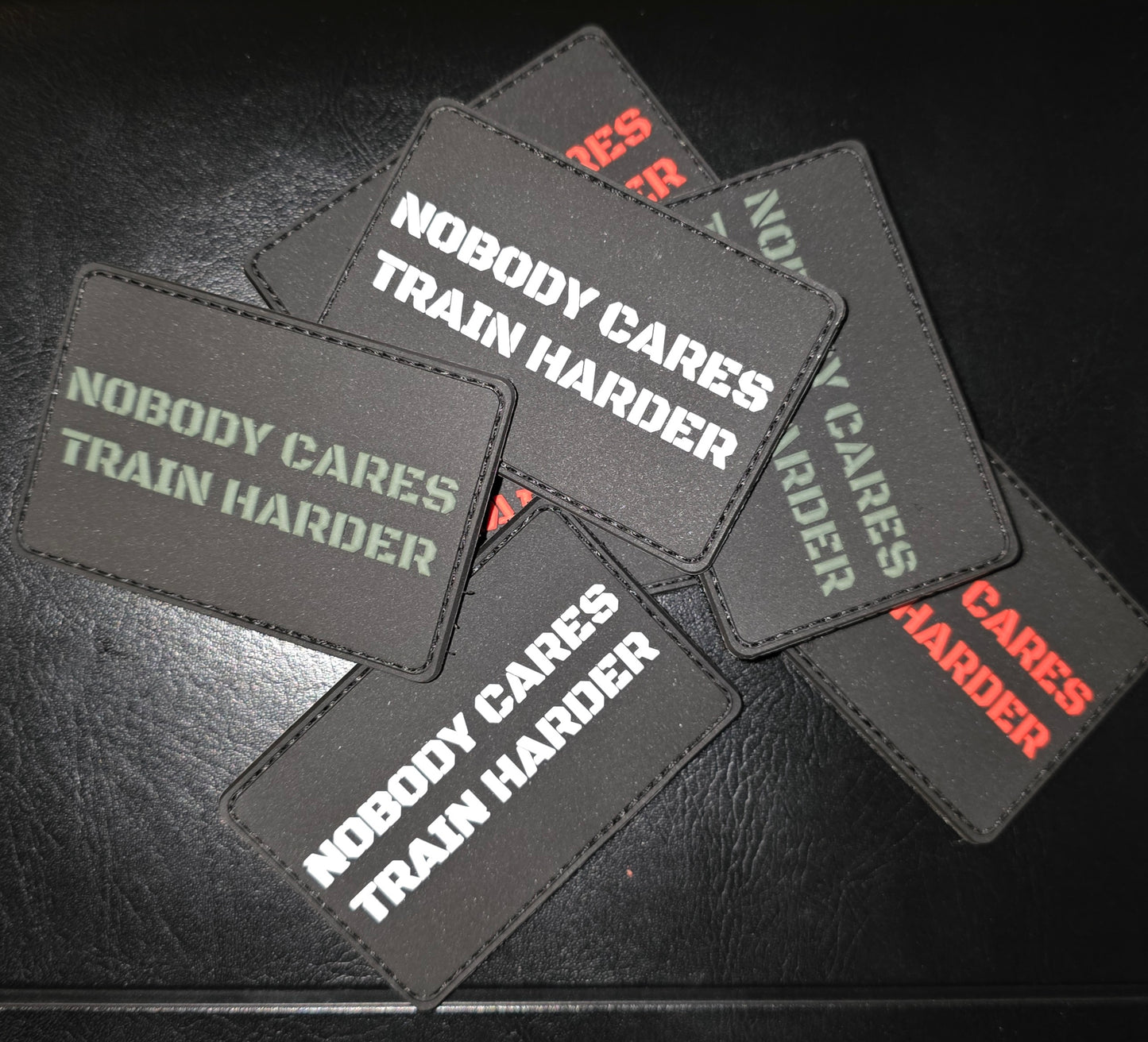 Nobody Cares, Train Harder – Hook & Loop Morale Patch (3 Color Options)