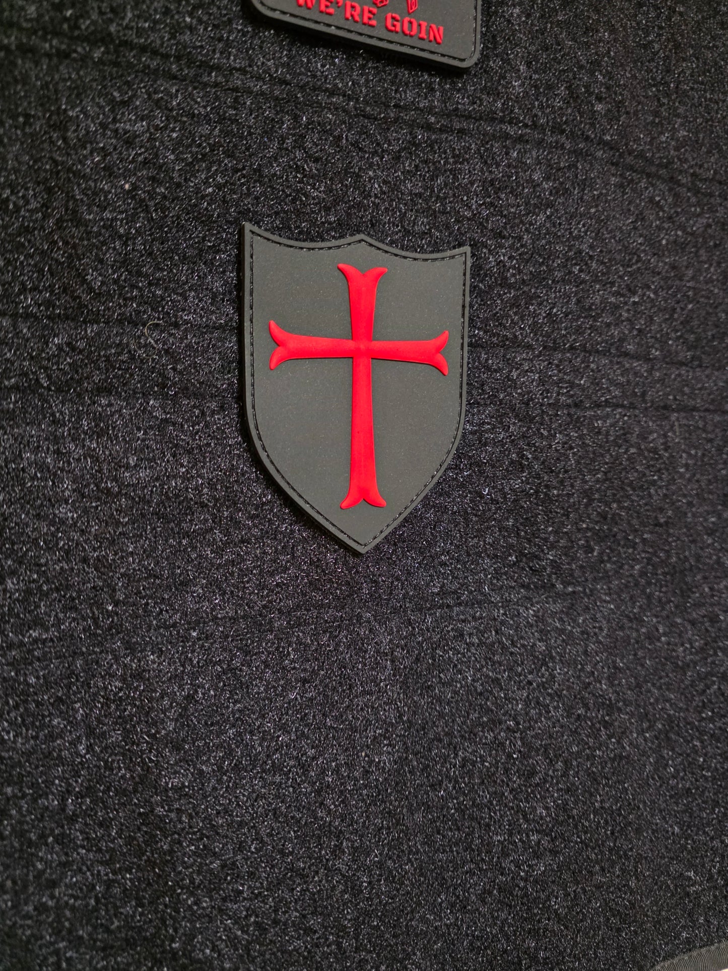 Crusader Shield Patch – Red Cross PVC Morale Patch | Tactical Hook & Loop Emblem for Bags, Vests & Gear