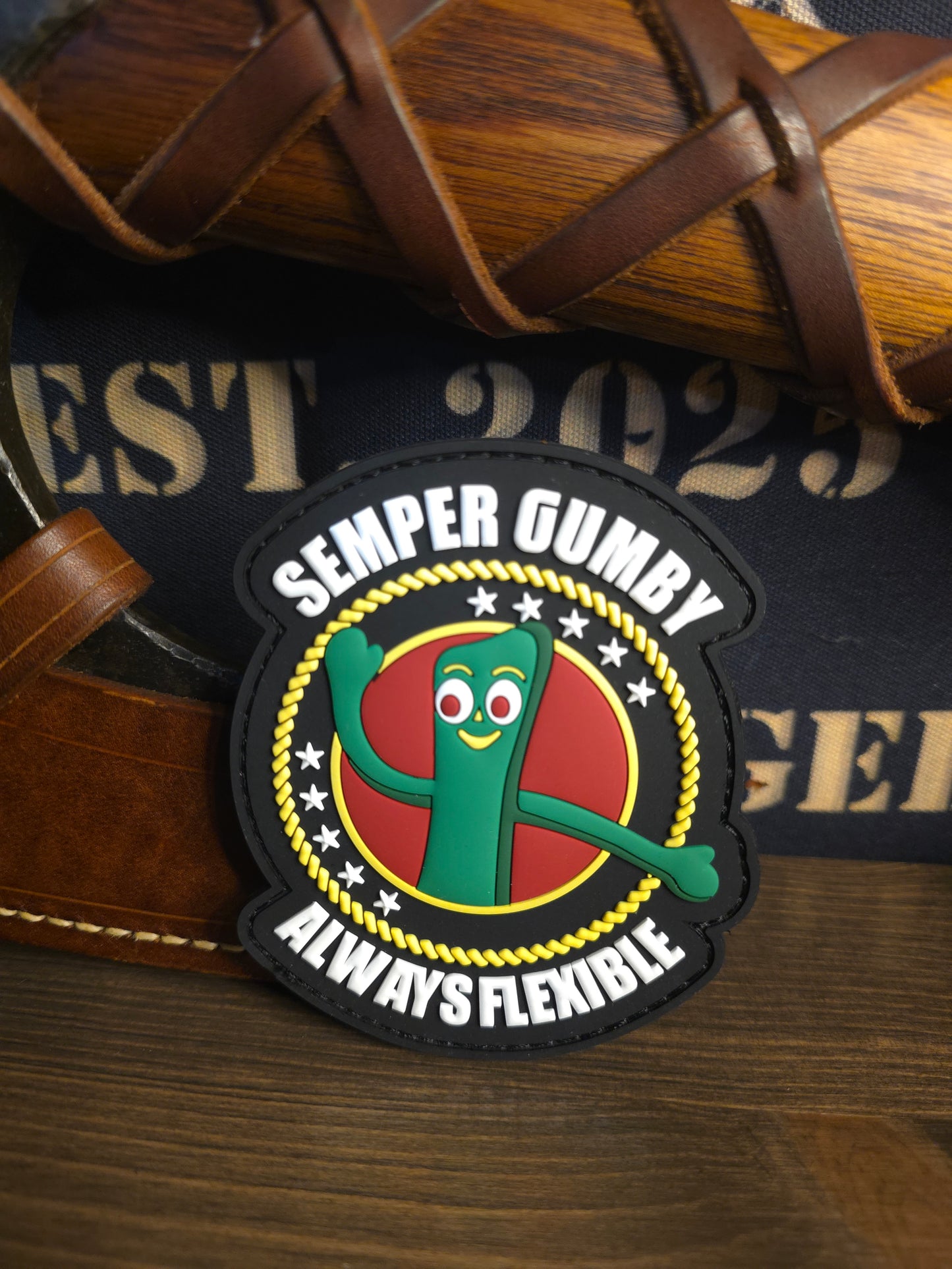 Semper Gumby Patch – Always Flexible Moral Patch | Military Humor PVC Patch | Tactical Gear Upgrade