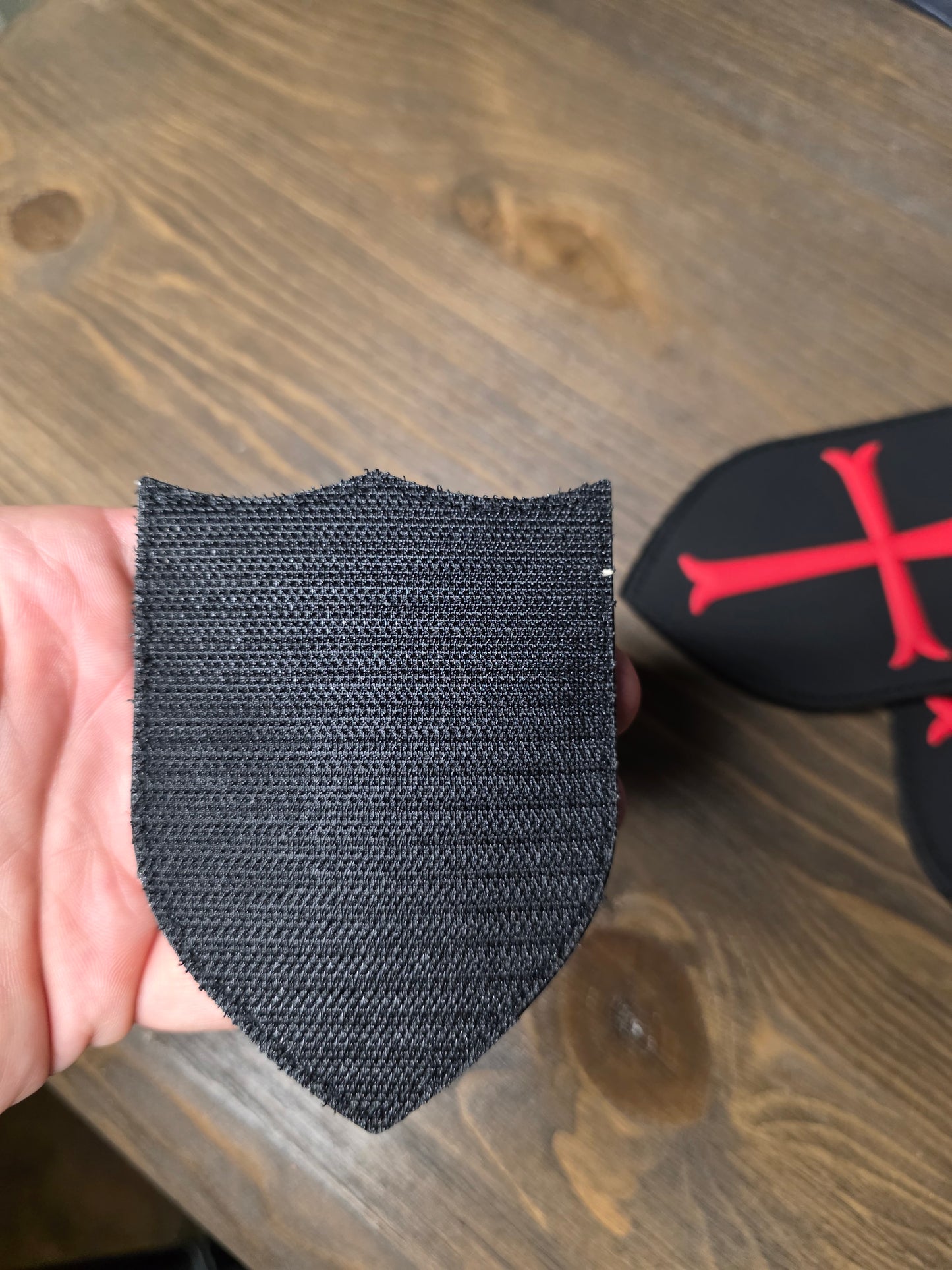 Crusader Shield Patch – Red Cross PVC Morale Patch | Tactical Hook & Loop Emblem for Bags, Vests & Gear