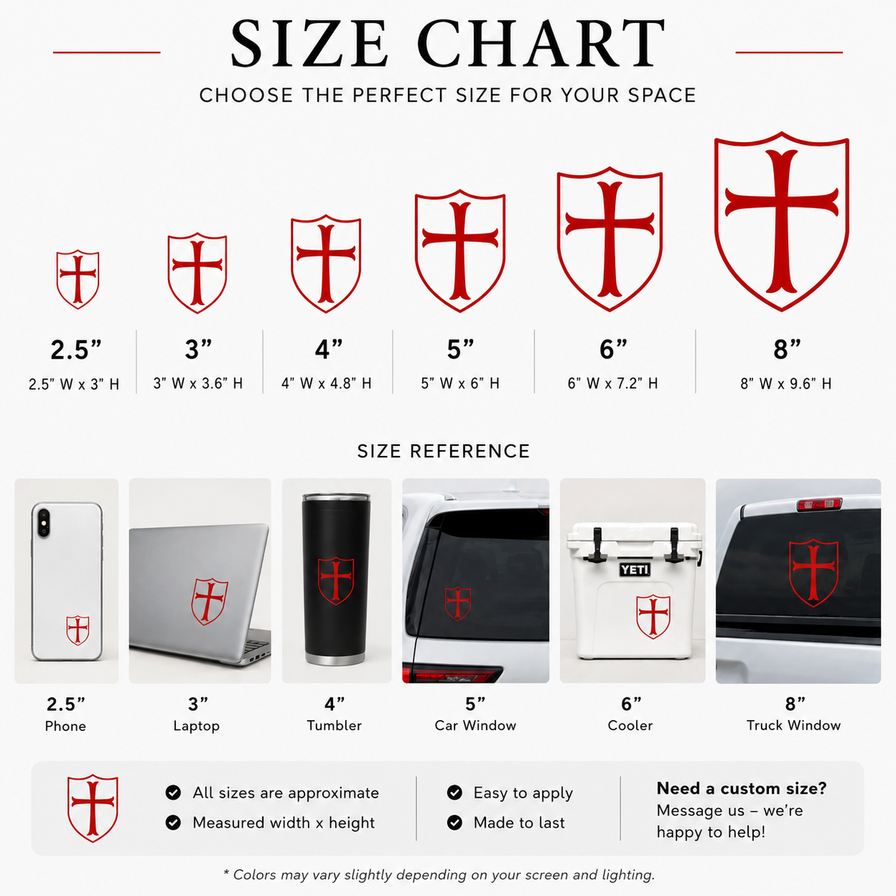 Knights Templar Cross Decal 2 Pack