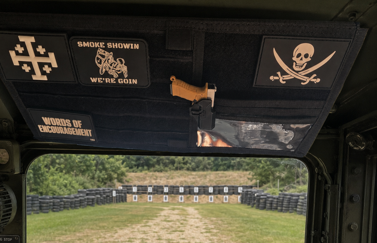 Tactical Sunvisor Organizer, Molle Mounts, ID Holder, 2-Sided