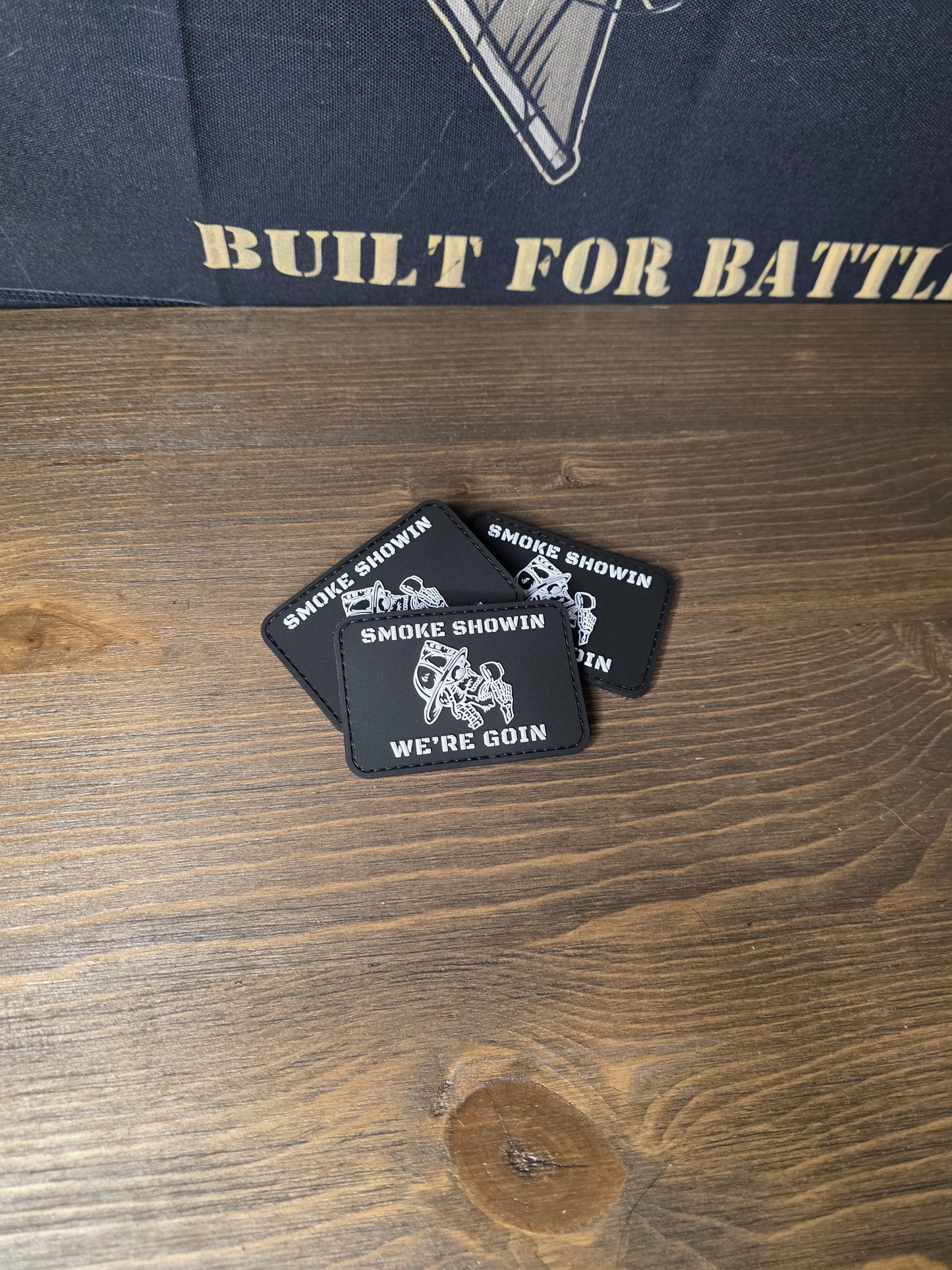 SMOKE SHOWIN Patch – Firefighter Morale Patch | Hook & Loop Backing | Bold Red Tactical Gear for Firefighters, EDC Bags & Gear