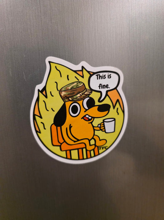 “This Is Fine Military Patch – Tactical Humor Morale Patch” 3 Pack!