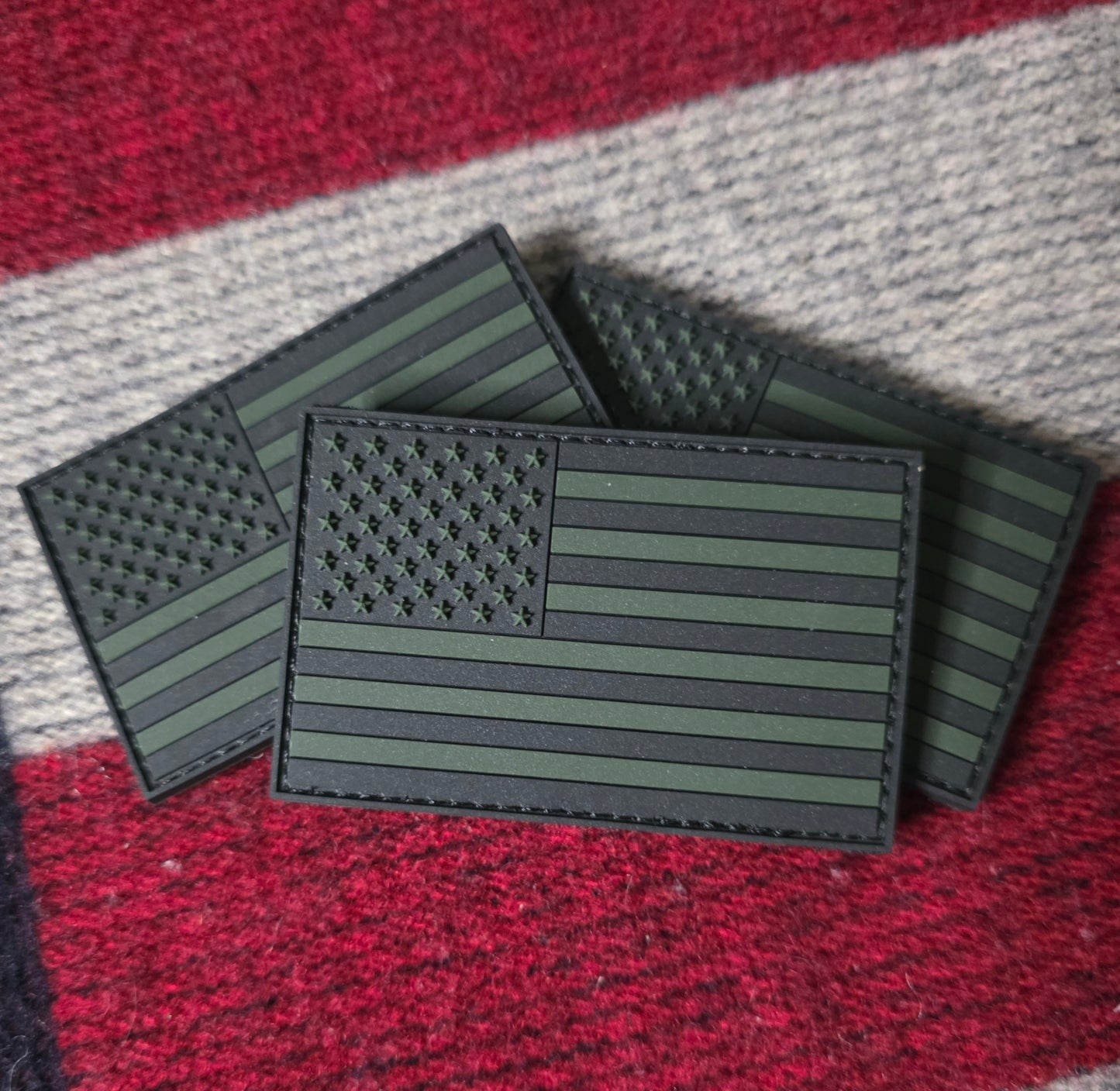 Tactical Subdued U.S. Flag – Black & OD Green Hook and Loop Patch