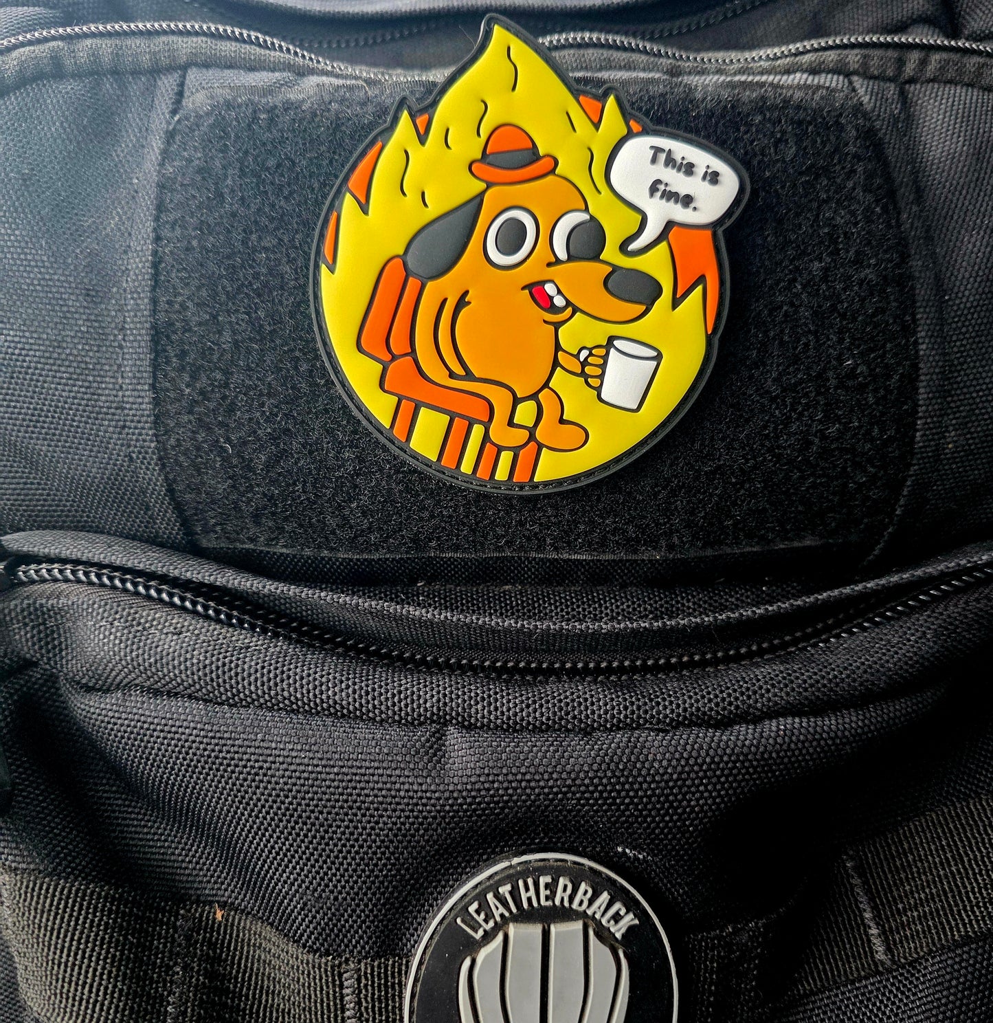 “This is Fine” PVC Morale Patch – Tactical Humor for Chaos Operators