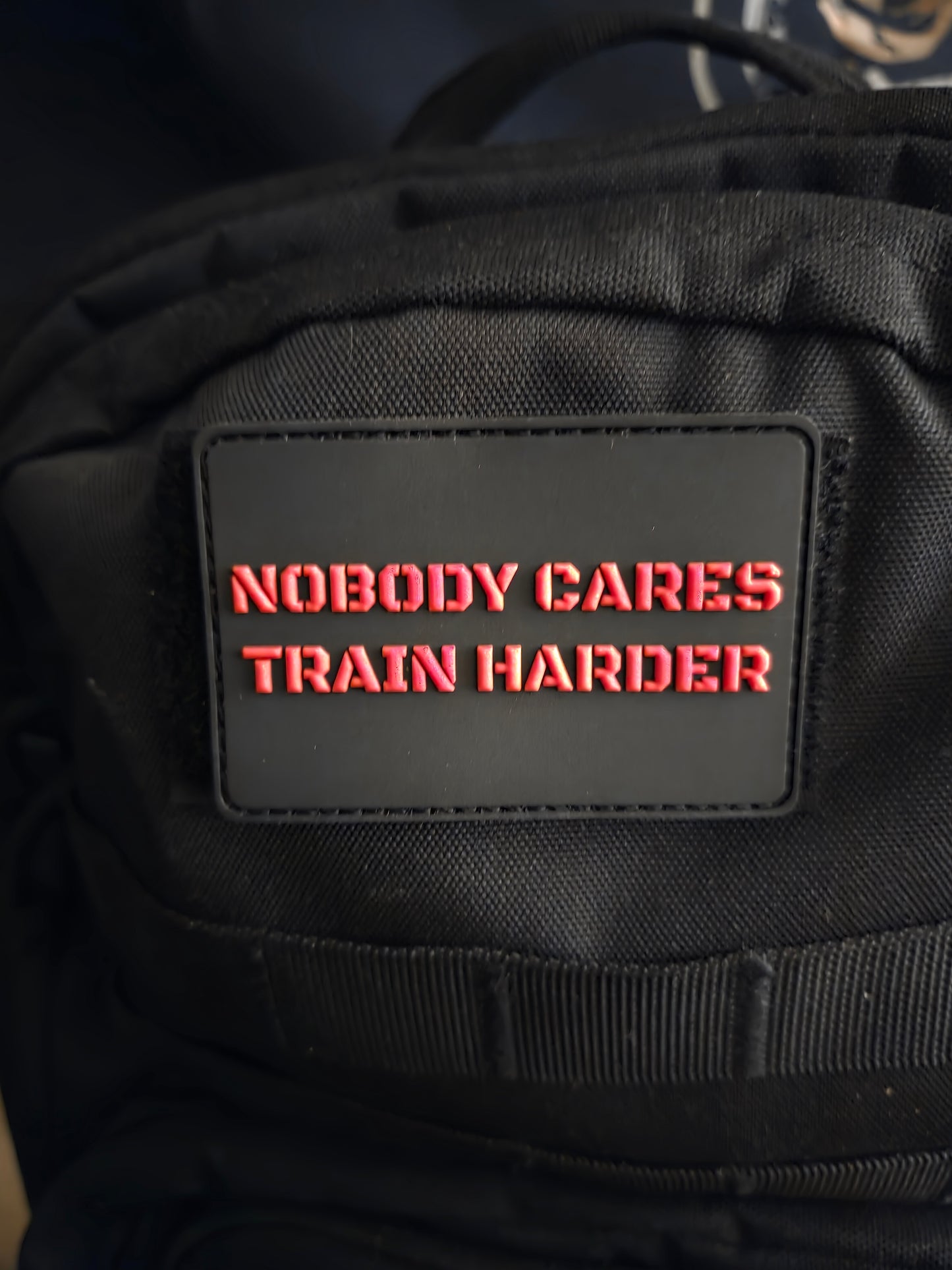 Nobody Cares, Train Harder – Hook & Loop Morale Patch (3 Color Options)