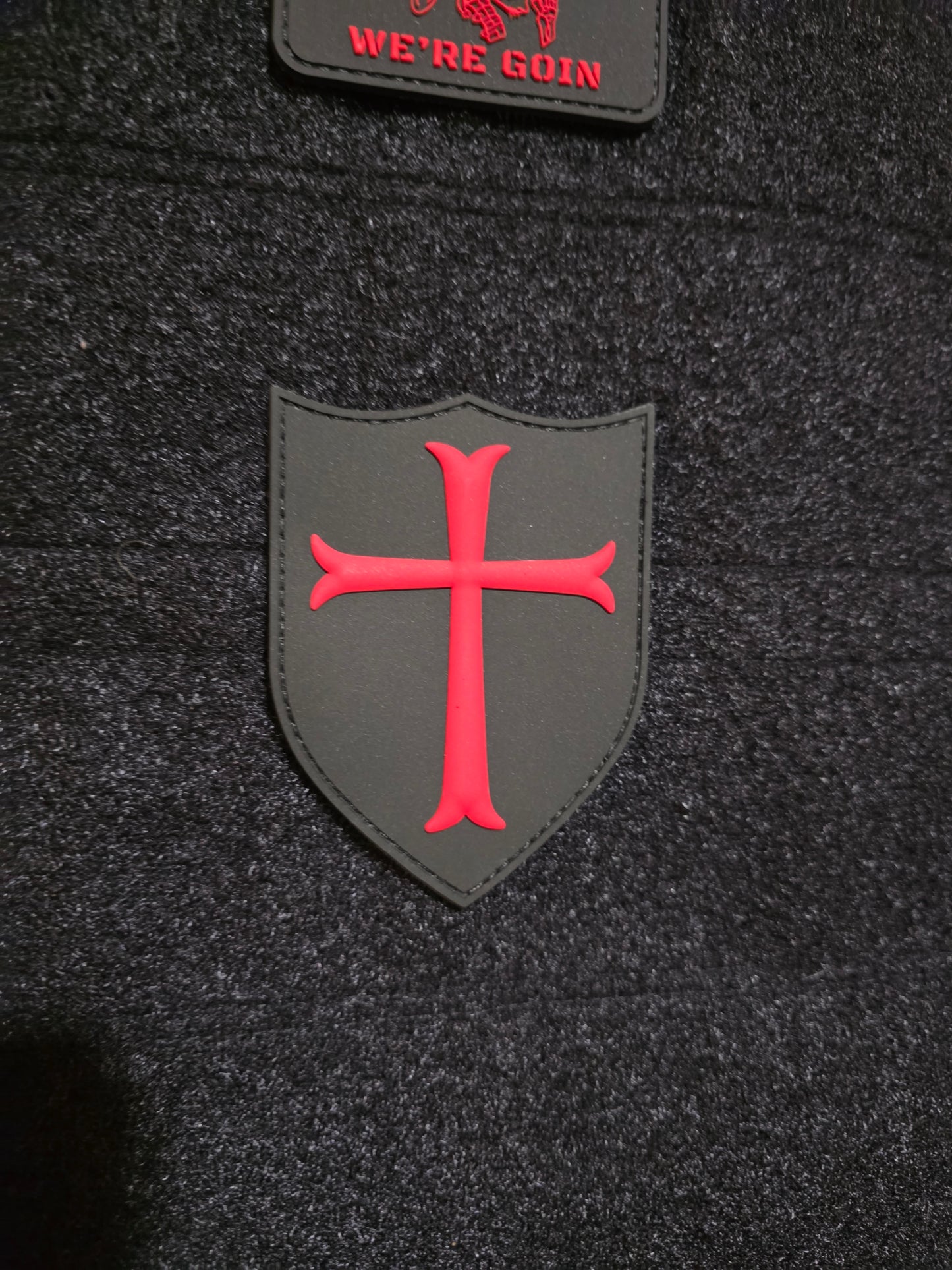 Crusader Shield Patch – Red Cross PVC Morale Patch | Tactical Hook & Loop Emblem for Bags, Vests & Gear