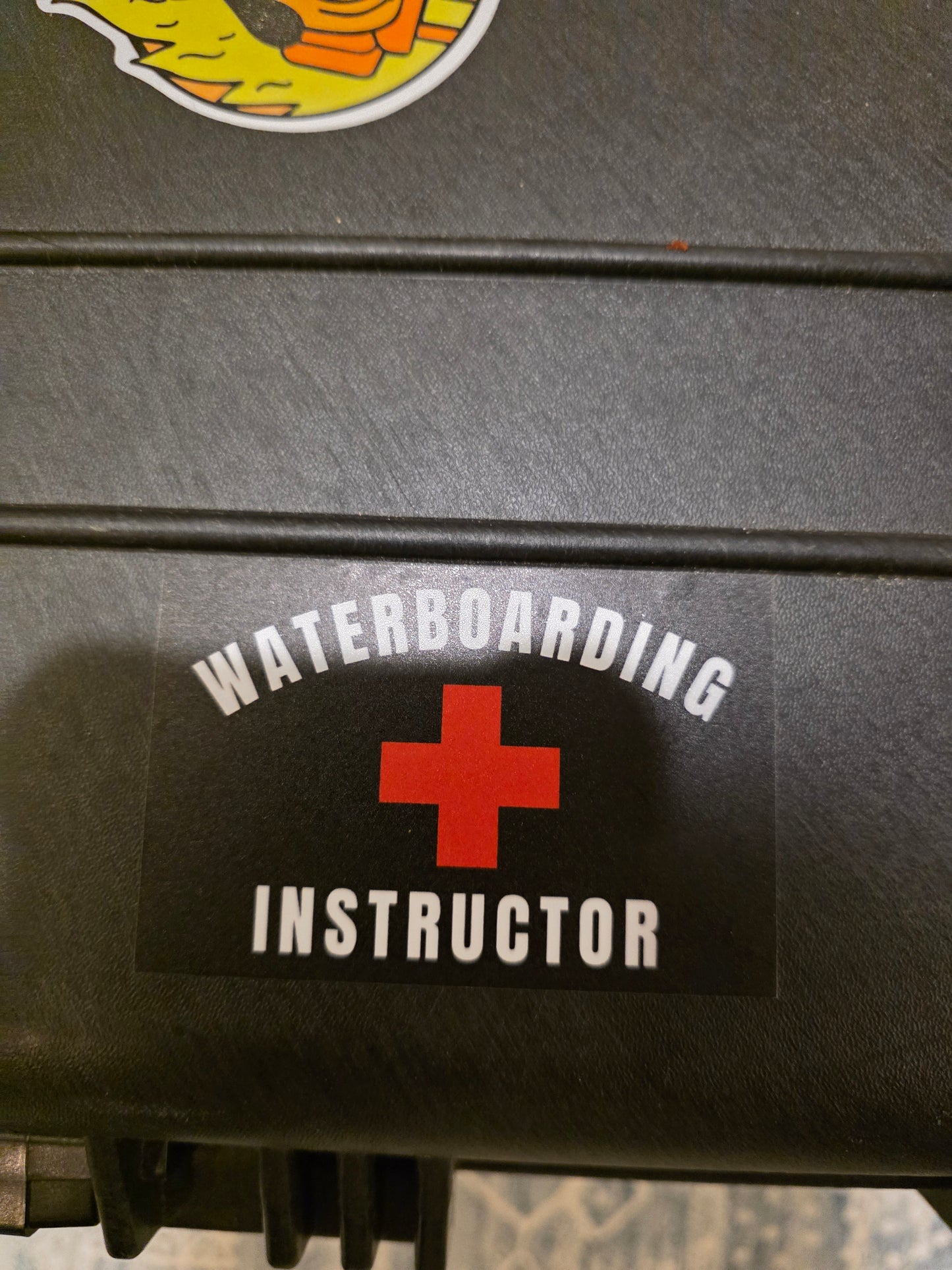 Waterboarding Instructor Sticker – Funny Military Humor Decal | Dark Humor Vinyl Sticker for Toolboxes, Gear Cases & Laptops | Tactical Gift