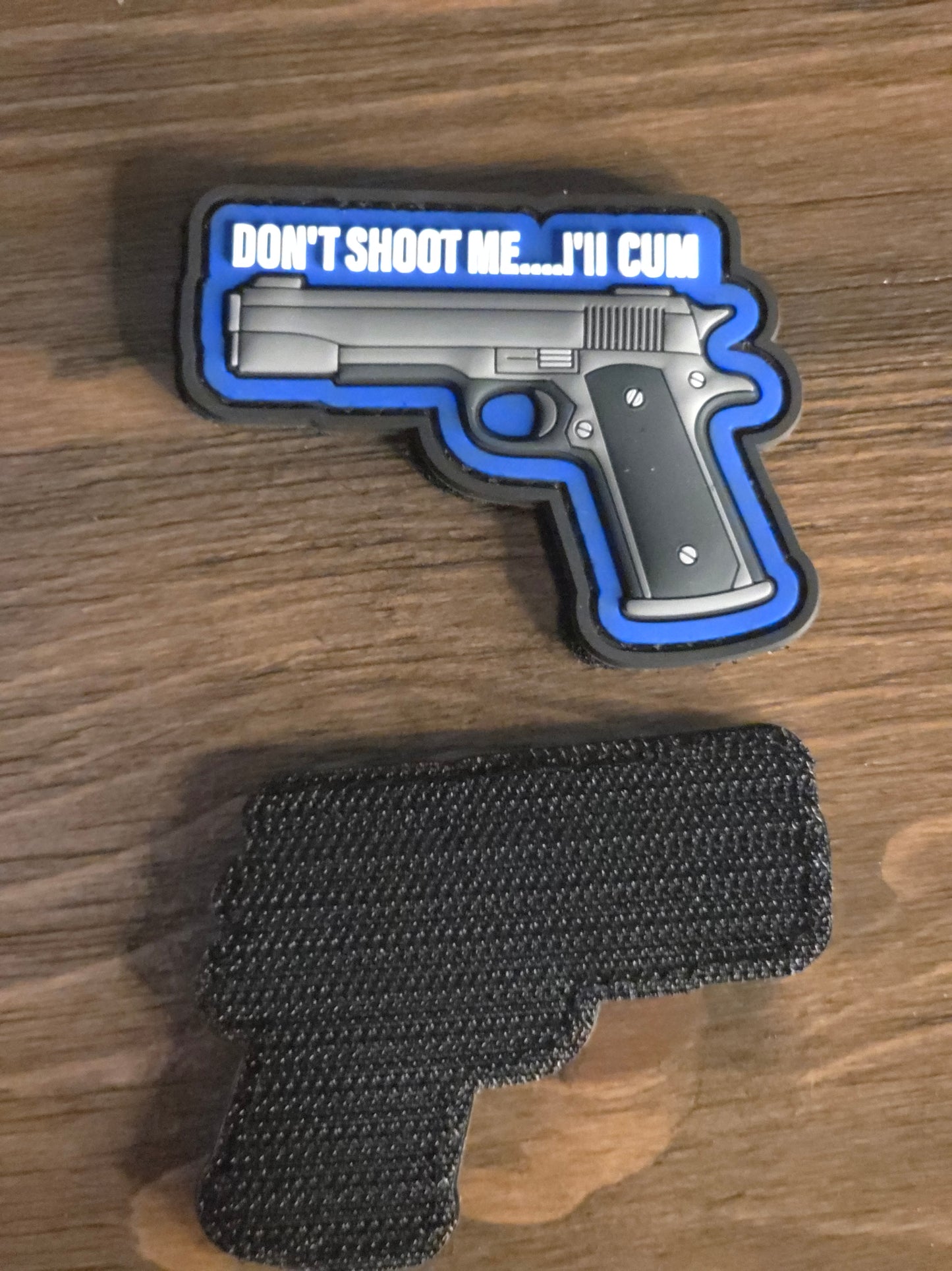 Funny PVC Morale Patch – Don't Shoot Me I'll Cum, Durable Hook & Loop Gear Patch for Bags, Vests & Jackets