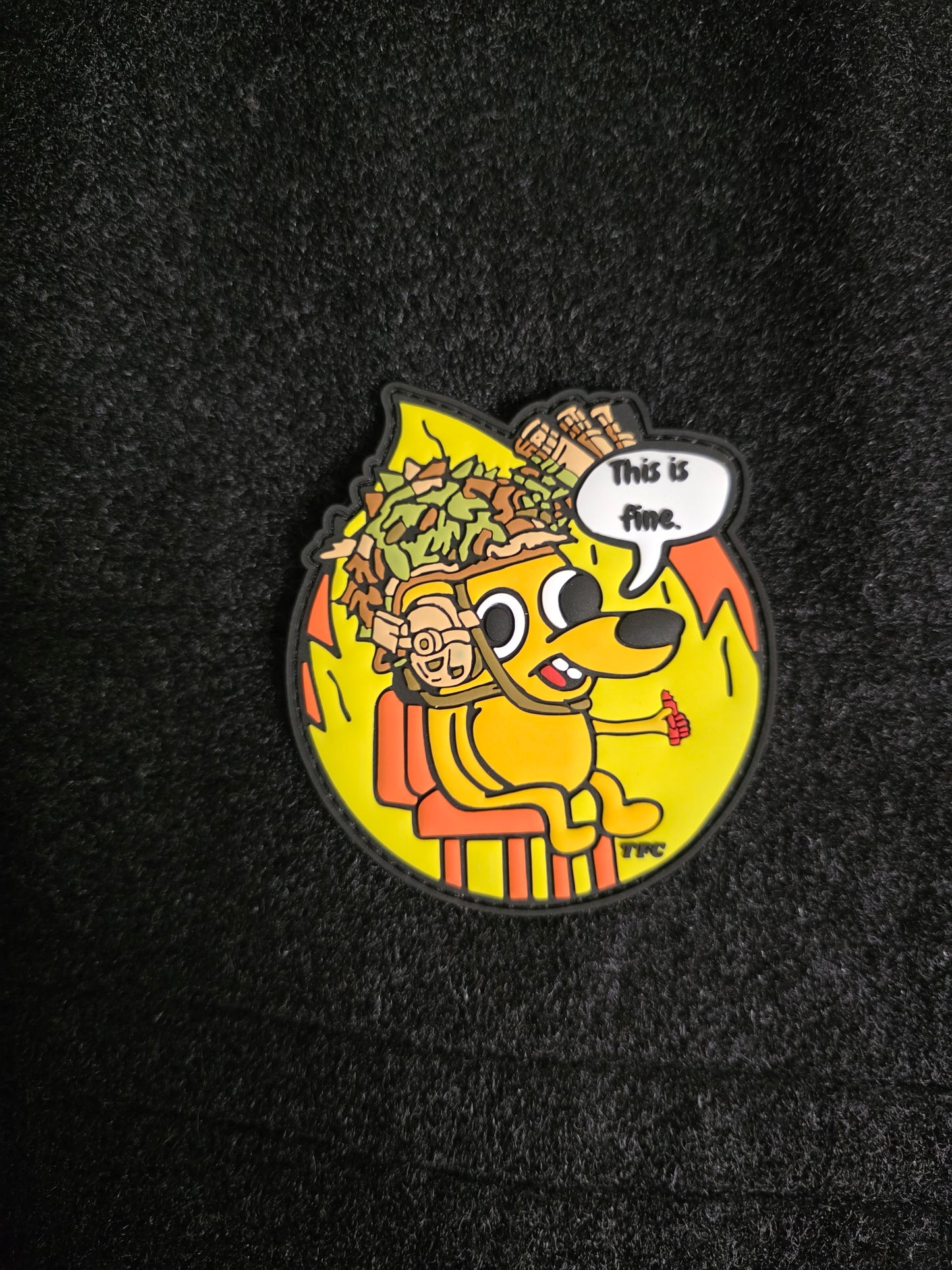 This Is Fine Tactical Patch – Funny Crayon Eater Morale Patch | Hook & Loop | Military Humor Gear Gift