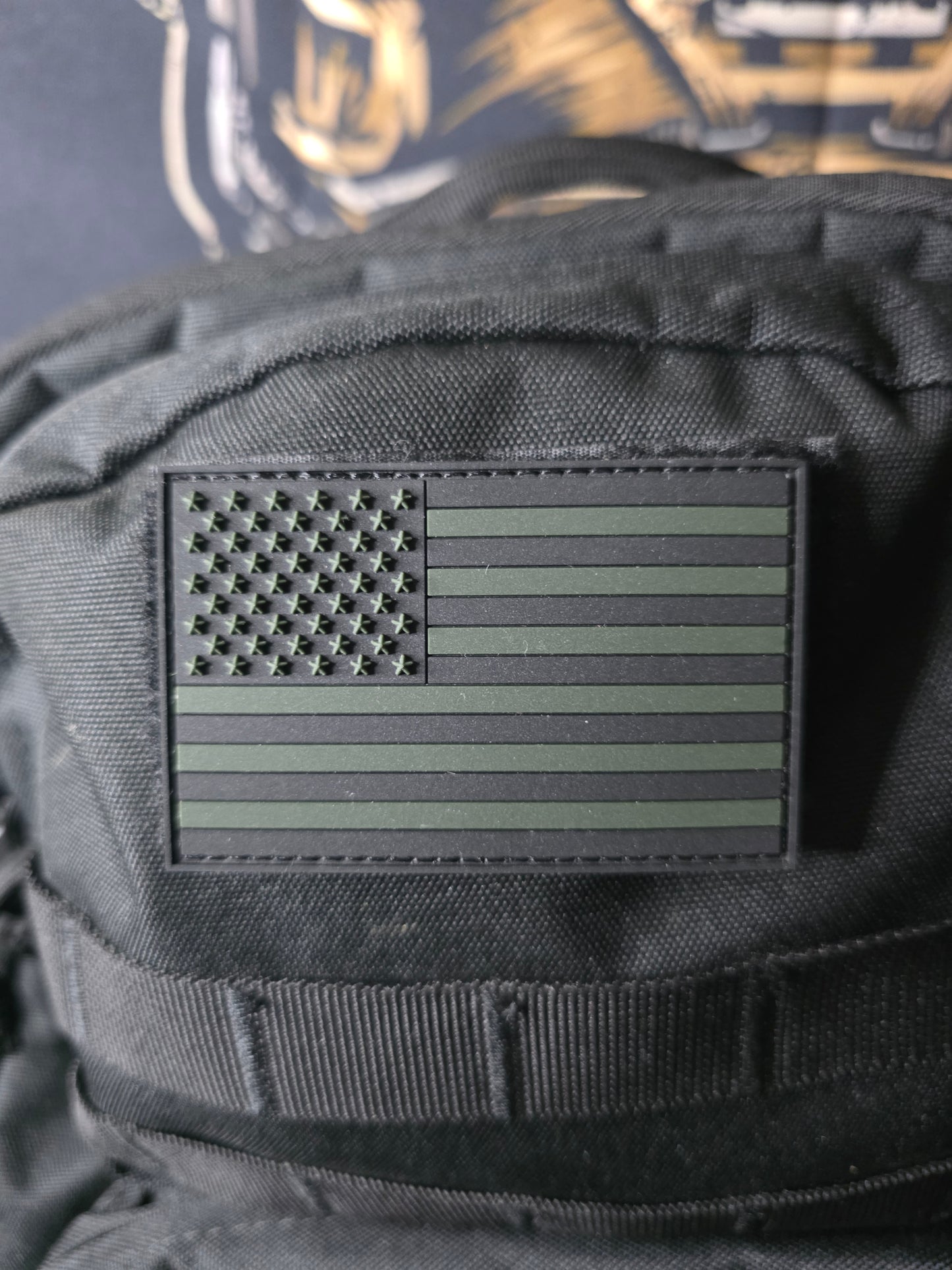 Tactical Subdued U.S. Flag – Black & OD Green Hook and Loop Patch