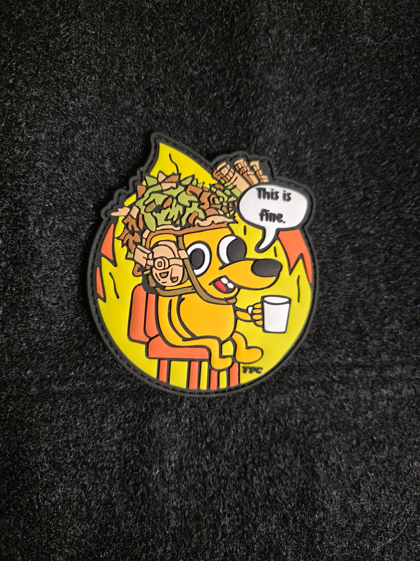 This Is Fine Tactical Patch – Military Meme Morale Patch | Hook & Loop | Funny Soldier Gift | Tactical Gear Humor