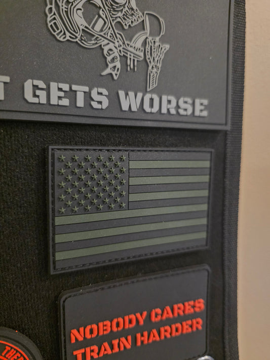 Tactical Subdued U.S. Flag – Black & OD Green Hook and Loop Patch