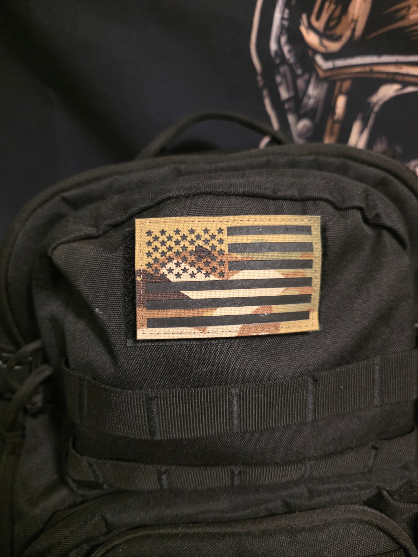 Tactical Camo American Flag Patch – 3x2 Hook & Loop Morale Patch for Backpacks, Gear & Apparel