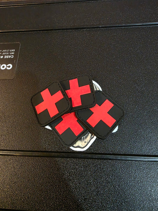 Tactical Red Cross Medical Patch – Hook & Loop Morale Patch for Backpacks, First Aid Kits, and Emergency Gear pack of 2