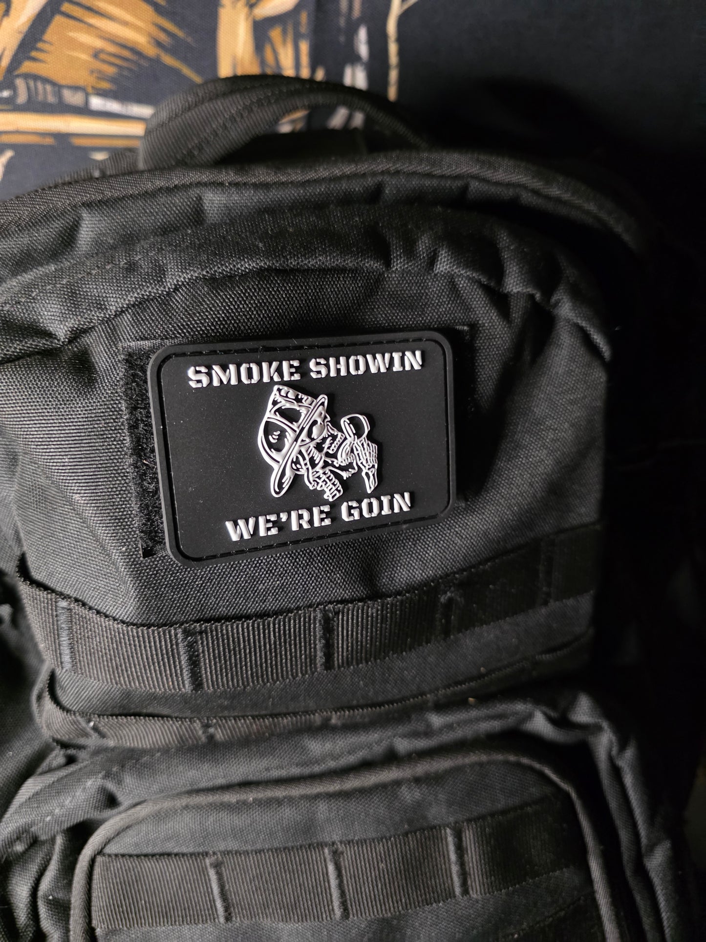 SMOKE SHOWIN Patch – Firefighter Morale Patch | Hook & Loop Backing | Bold Red Tactical Gear for Firefighters, EDC Bags & Gear