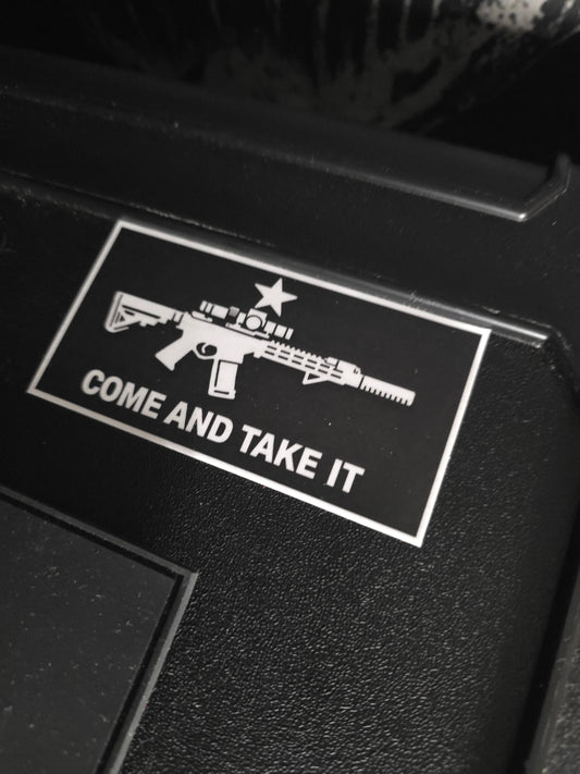 Come and Take It Sticker | 3x2 Tactical Rifle Decal | Premium Waterproof Vinyl | Gun Rights Morale Sticker | EDC, Truck, Laptop, Range Gear