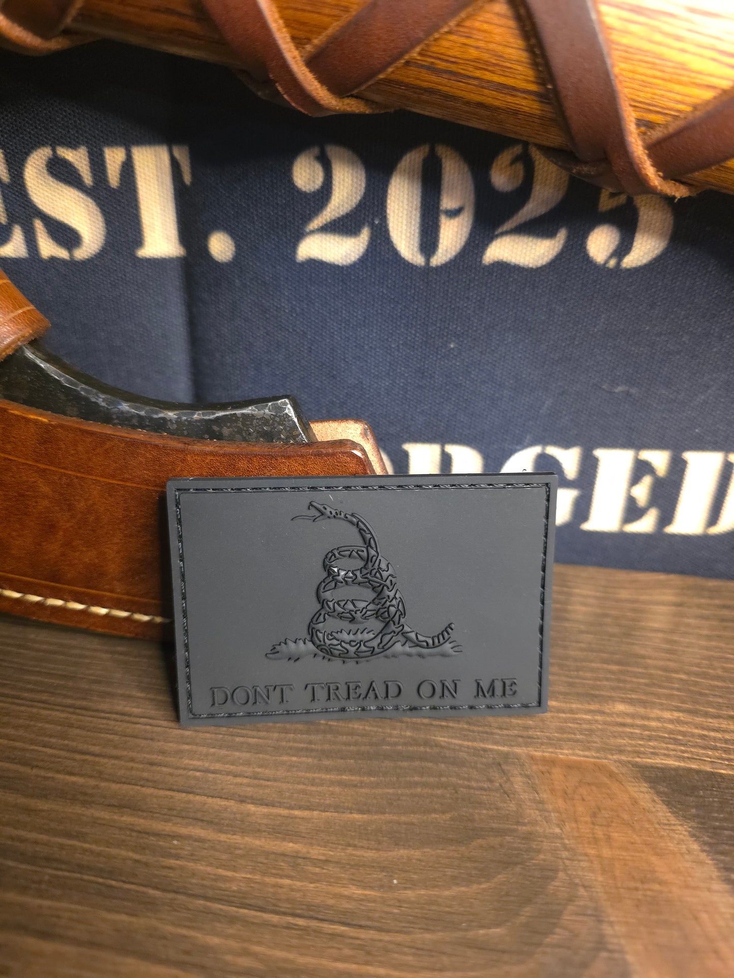 Black Don’t Tread On Me PVC Patch – Tactical Morale Patch for Gear, Range Bags, Vests